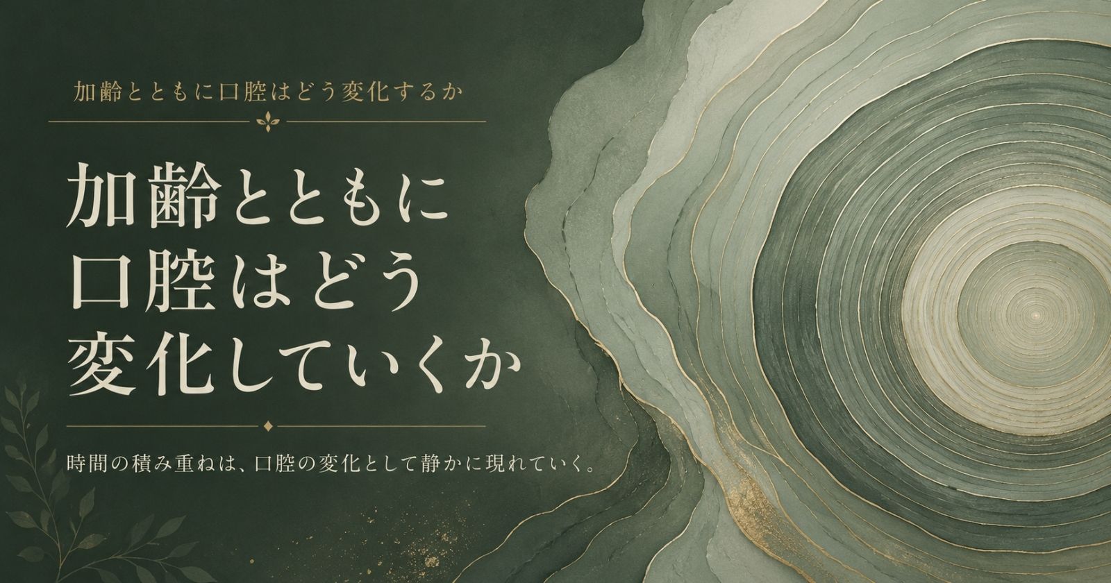 加齢に伴う口腔の変化を把握し長期で備えていく視点を示す抽象イメージ