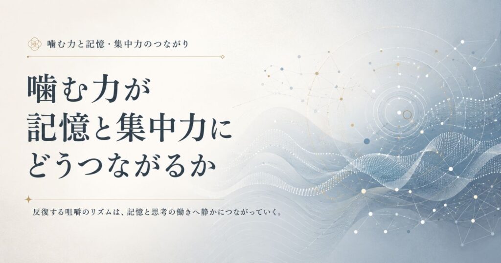 噛む力と記憶・集中力のつながりを示す抽象イメージ